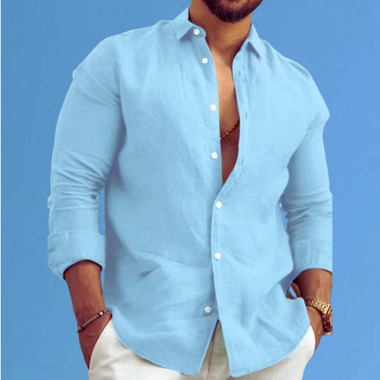 Overhemd met knoopsluiting en aansluitende pasvorm