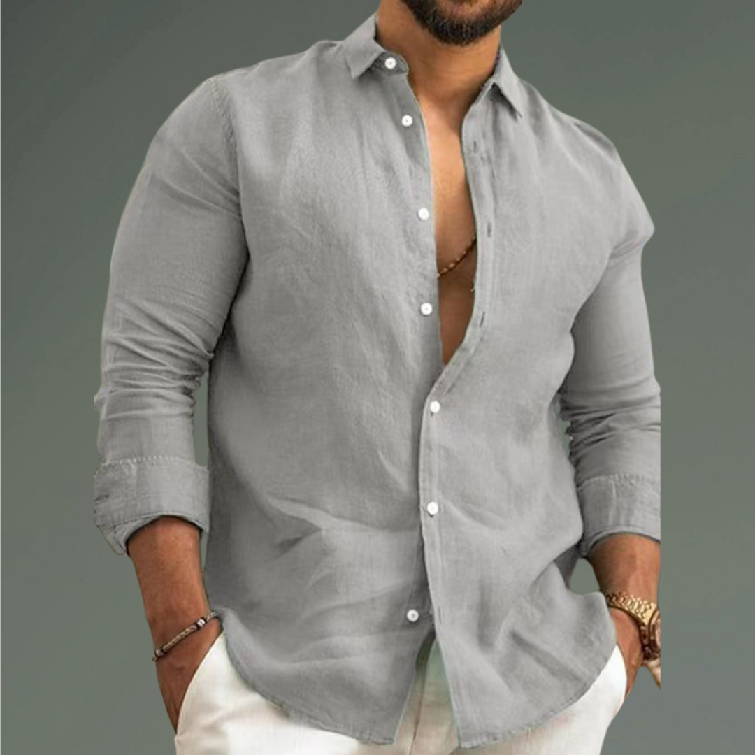 Overhemd met knoopsluiting en aansluitende pasvorm