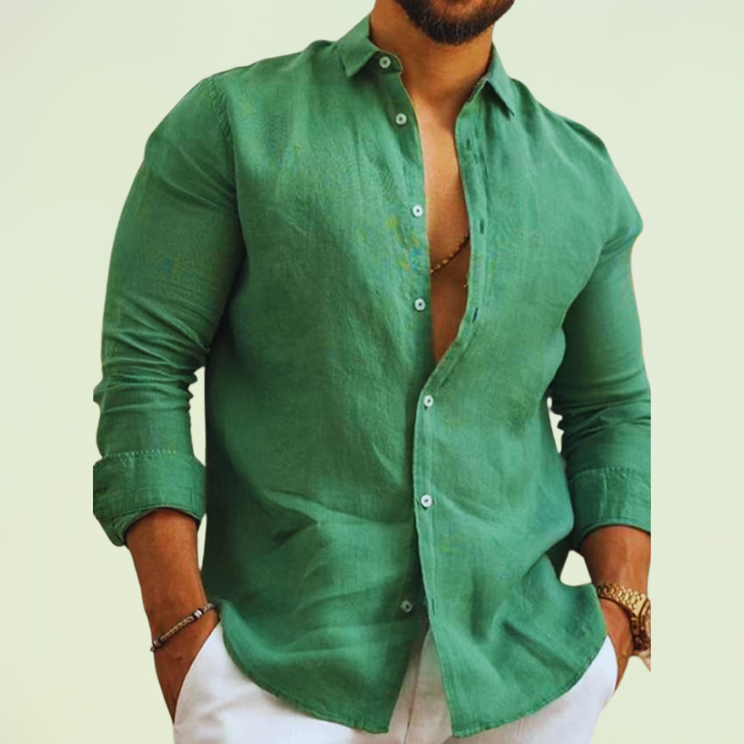 Overhemd met knoopsluiting en aansluitende pasvorm